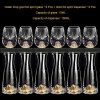Golden Elegance: Crystal Glass Wine Dispenser Set with Gold Foil Wine Cups Golden Elegance: Crystal Glass Wine Dispenser Set with Gold Foil Wine Cups