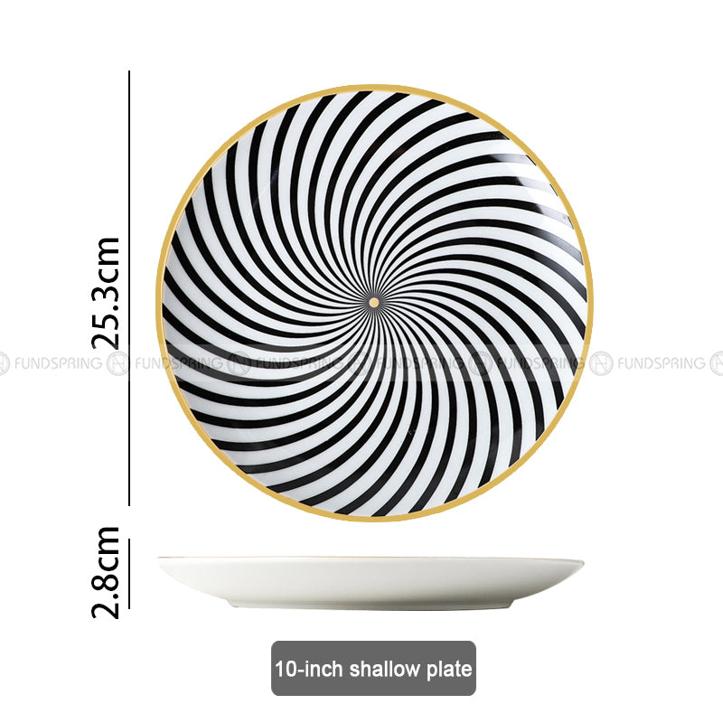 Nordic Minimalist Charm: Modern Round Ceramic Plate Set of 2 (8" and 10") Nordic Minimalist Charm: Modern Round Ceramic Plate Set of 2 (8" and 10")