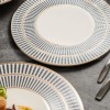 Designer Dinnerware Collection Weiss Series Grey/White with Gold Ring Ceramic Shallow Plate Designer Dinnerware Collection Weiss Series Grey/White with Gold Ring Ceramic Shallow Plate