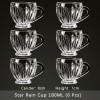 Glassy Comfort Deluxe: Heat-Resistant Glass Mugs with Handles, Includes Stylish Glass Tray and Rack