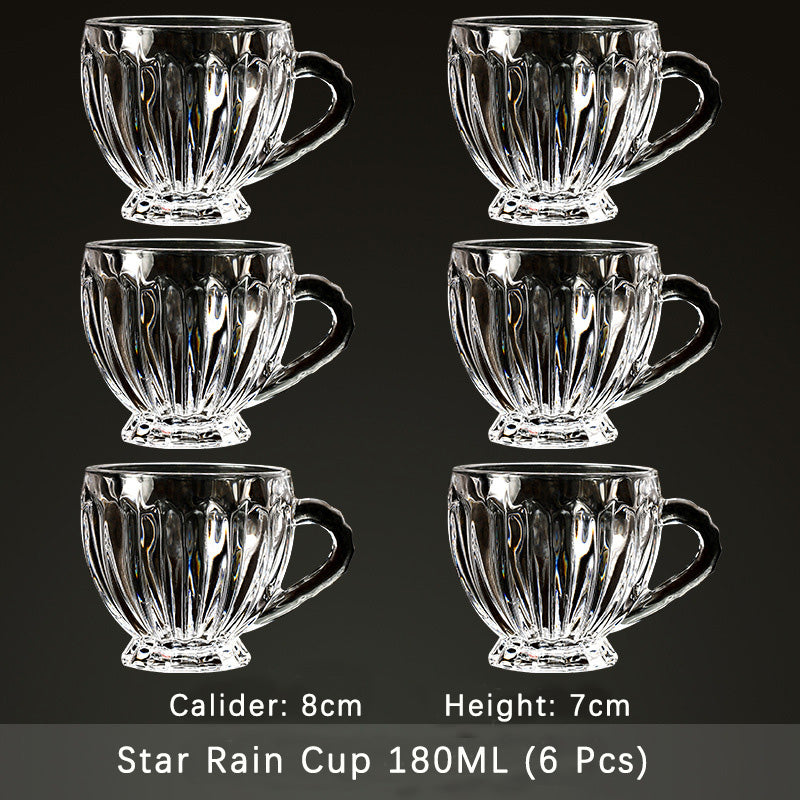 Glassy Comfort Deluxe: Heat-Resistant Glass Mugs with Handles, Includes Stylish Glass Tray and Rack Glassy Comfort Deluxe: Heat-Resistant Glass Mugs with Handles, Includes Stylish Glass Tray and Rack
