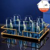Blue Haze Elegance: Glass Pitcher & Tumbler Set with Stylish Tray Blue Haze Elegance: Glass Pitcher & Tumbler Set with Stylish Tray