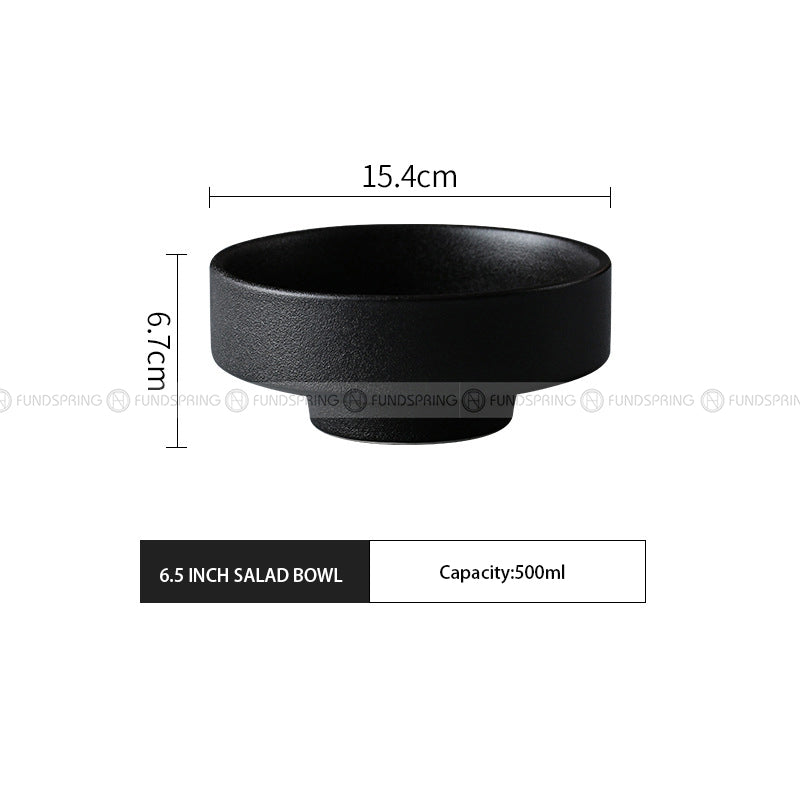 Frosted Tableware Black Ceramic Dinnerware Untensils Bowls Plates Frosted Tableware Black Ceramic Dinnerware Untensils Bowls Plates