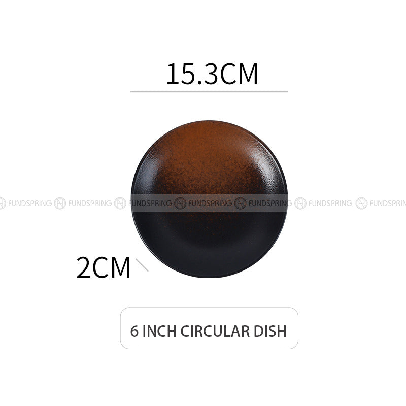 Japanese Ceramic Plate Gradient Glaze Dinnerware 6/8/10 Inches Shallow Plate Japanese Ceramic Plate Gradient Glaze Dinnerware 6/8/10 Inches Shallow Plate