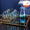 Blue Haze Elegance: Glass Pitcher & Tumbler Set with Stylish Tray Blue Haze Elegance: Glass Pitcher & Tumbler Set with Stylish Tray