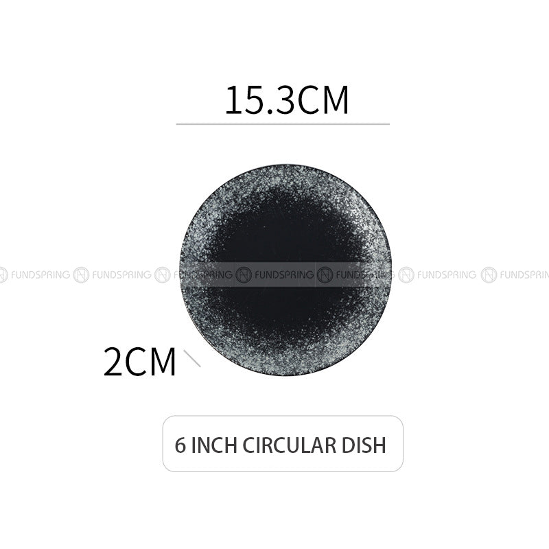 Japanese Ceramic Plate Gradient Glaze Dinnerware 6/8/10 Inches Shallow Plate Japanese Ceramic Plate Gradient Glaze Dinnerware 6/8/10 Inches Shallow Plate
