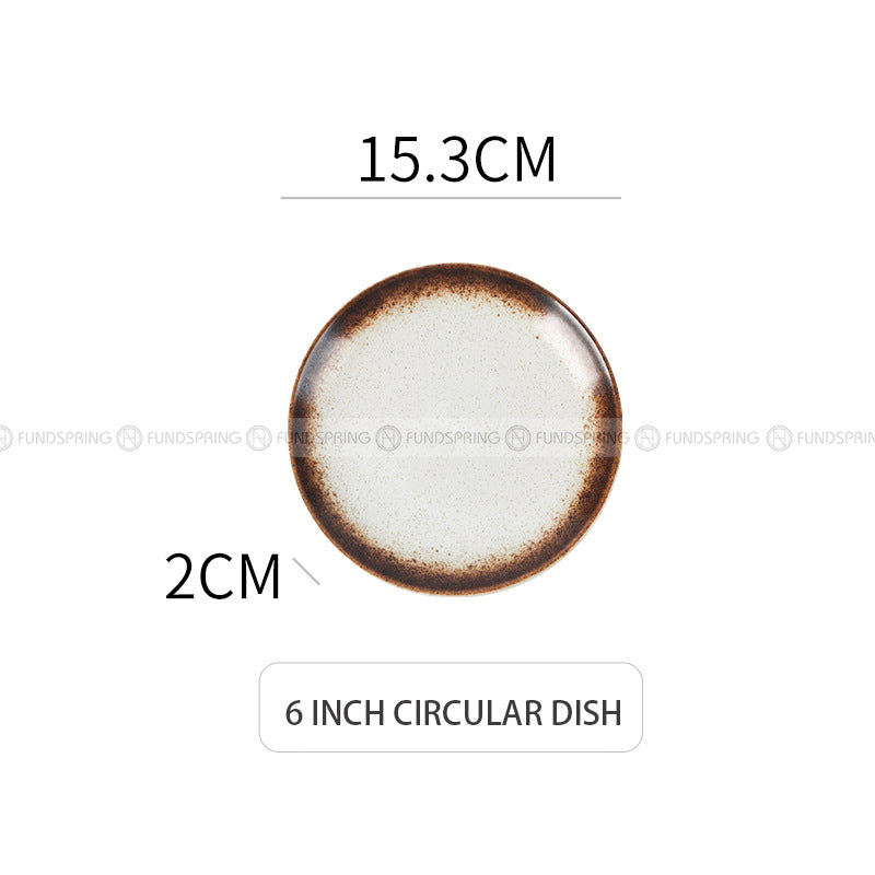 Japanese Ceramic Plate Gradient Glaze Dinnerware 6/8/10 Inches Shallow Plate Japanese Ceramic Plate Gradient Glaze Dinnerware 6/8/10 Inches Shallow Plate