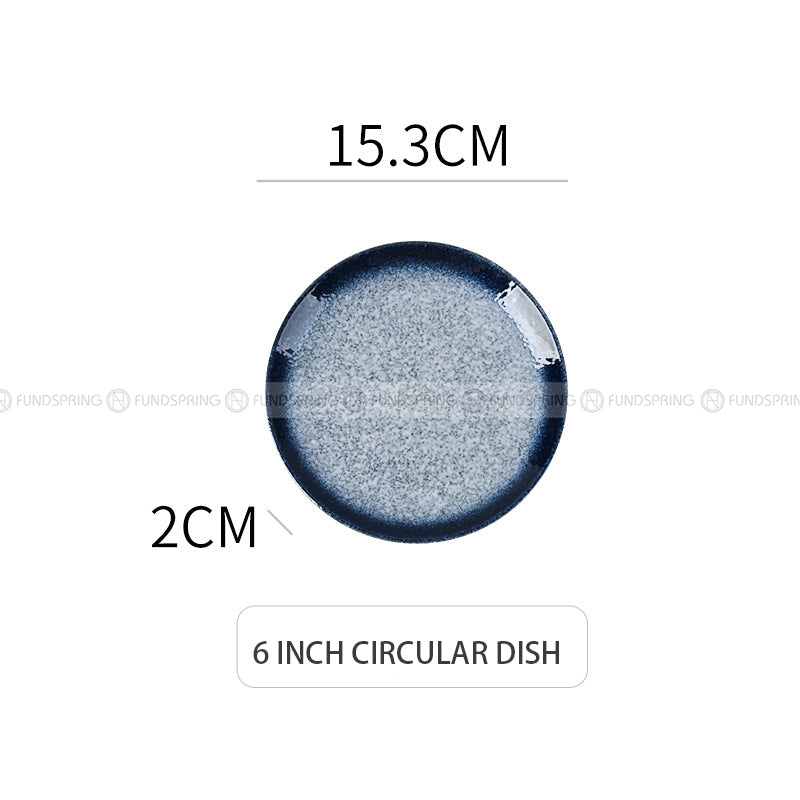 Japanese Ceramic Plate Gradient Glaze Dinnerware 6/8/10 Inches Shallow Plate Japanese Ceramic Plate Gradient Glaze Dinnerware 6/8/10 Inches Shallow Plate