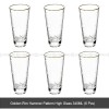 Tumbler Glass Set of 6 Transparent Hammer Golden Rim Water Cup Tumbler Glass Set of 6 Transparent Hammer Golden Rim Water Cup