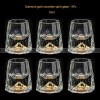 Golden Elegance: Crystal Glass Wine Dispenser Set with Gold Foil Wine Cups Golden Elegance: Crystal Glass Wine Dispenser Set with Gold Foil Wine Cups