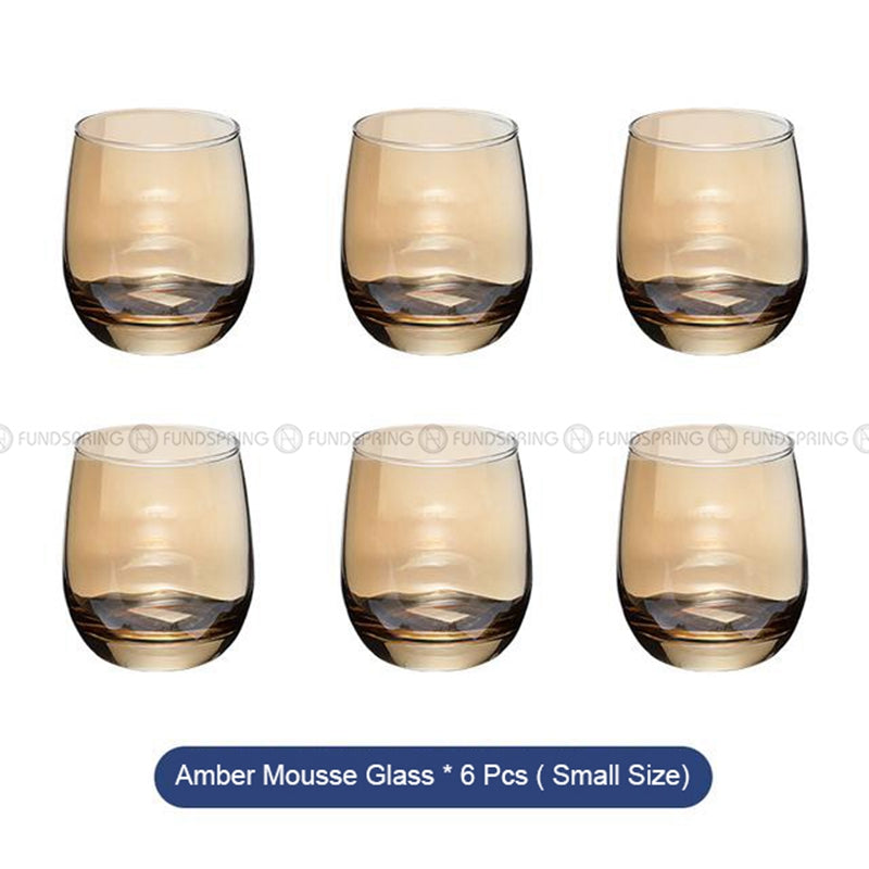 Lead Free Glass Tumblers Set of 6 Water Glass Beer Milk Juice Cups Lead Free Glass Tumblers Set of 6 Water Glass Beer Milk Juice Cups