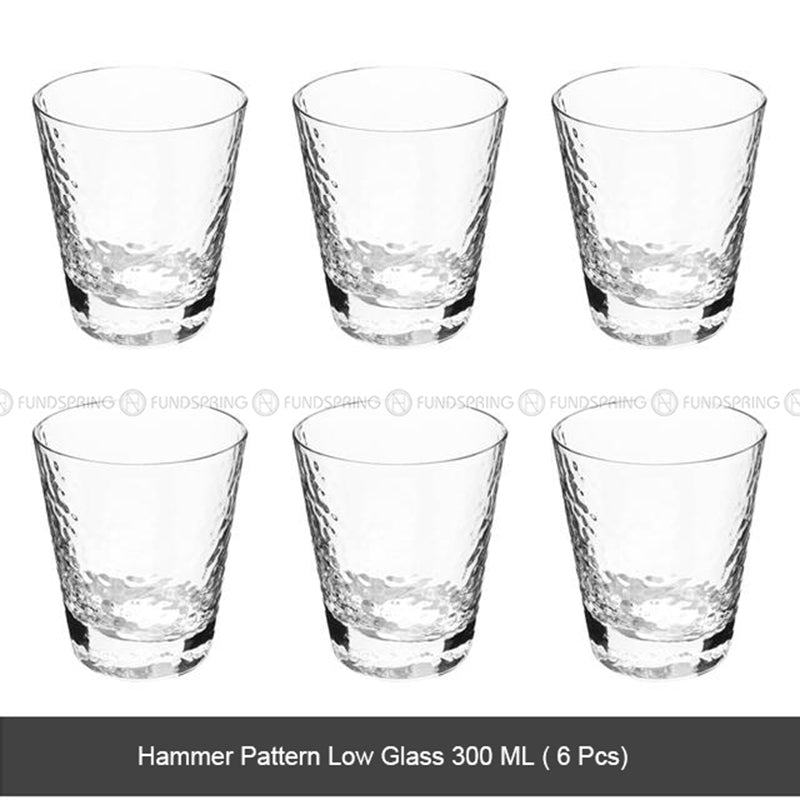 Tumbler Glass Set of 6 Transparent Hammer Golden Rim Water Cup Tumbler Glass Set of 6 Transparent Hammer Golden Rim Water Cup