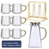 Sculpted Elegance: Hammered Borosilicate Glass Water Set with Pitcher and Cups Sculpted Elegance: Hammered Borosilicate Glass Water Set with Pitcher and Cups