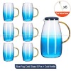Blue Haze Elegance: Glass Pitcher & Tumbler Set with Stylish Tray Blue Haze Elegance: Glass Pitcher & Tumbler Set with Stylish Tray