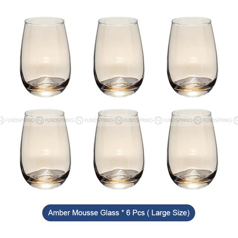 Lead Free Glass Tumblers Set of 6 Water Glass Beer Milk Juice Cups Lead Free Glass Tumblers Set of 6 Water Glass Beer Milk Juice Cups