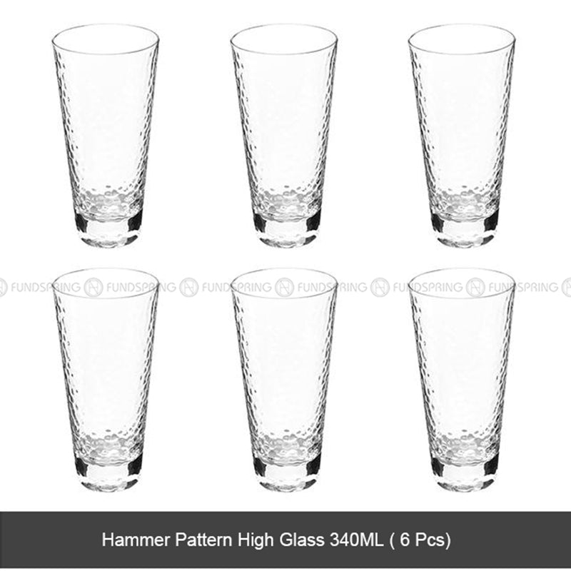 Tumbler Glass Set of 6 Transparent Hammer Golden Rim Water Cup Tumbler Glass Set of 6 Transparent Hammer Golden Rim Water Cup