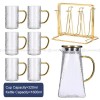 Sculpted Elegance: Hammered Borosilicate Glass Water Set with Pitcher and Cups Sculpted Elegance: Hammered Borosilicate Glass Water Set with Pitcher and Cups