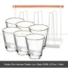 Tumbler Glass Set of 6 Transparent Hammer Golden Rim Water Cup Tumbler Glass Set of 6 Transparent Hammer Golden Rim Water Cup