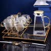 Sculpted Elegance: Hammered Borosilicate Glass Water Set with Pitcher and Cups Sculpted Elegance: Hammered Borosilicate Glass Water Set with Pitcher and Cups