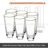Tumbler Glass Set of 6 Transparent Hammer Golden Rim Water Cup Tumbler Glass Set of 6 Transparent Hammer Golden Rim Water Cup