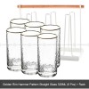 Tumbler Glass Set of 6 Transparent Hammer Golden Rim Water Cup Tumbler Glass Set of 6 Transparent Hammer Golden Rim Water Cup