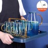 Blue Haze Elegance: Glass Pitcher & Tumbler Set with Stylish Tray Blue Haze Elegance: Glass Pitcher & Tumbler Set with Stylish Tray
