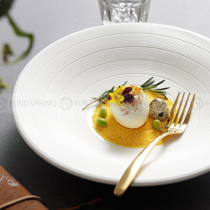 Designer Tableware Collection Weiss Series Ceramic White Salad Bowl Designer Tableware Collection Weiss Series Ceramic White Salad Bowl