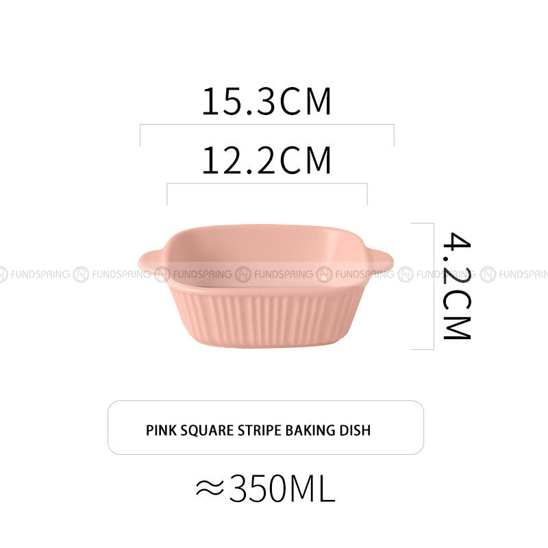 Ceramic Binaural Baking Platter Macaron Microwave Oven Baking Bowl Ceramic Binaural Baking Platter Macaron Microwave Oven Baking Bowl