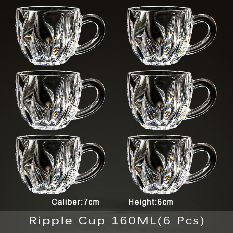 Glassy Comfort Deluxe: Heat-Resistant Glass Mugs with Handles, Includes Stylish Glass Tray and Rack Glassy Comfort Deluxe: Heat-Resistant Glass Mugs with Handles, Includes Stylish Glass Tray and Rack