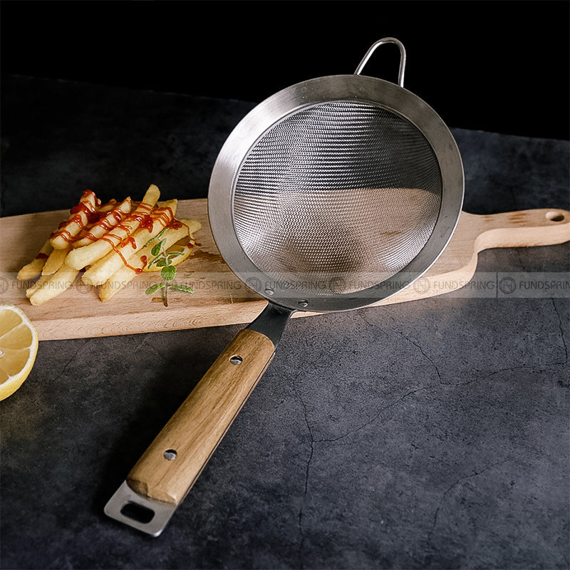 304 Stainless Steel Household Strainer Creative Wooden Handle Filter Spoon 304 Stainless Steel Household Strainer Creative Wooden Handle Filter Spoon
