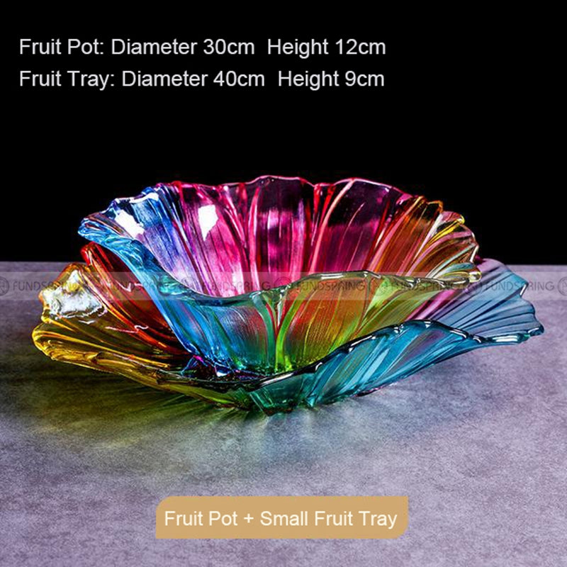 Glass Elegance: Modern Living Room Fruit Plate Large Size Petal Shape Plate Glass Elegance: Modern Living Room Fruit Plate Large Size Petal Shape Plate