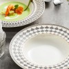 Nordic Straw Hat Disc Weiss Series White/Grey/Silver Ceramic Soup Plate Shallow Bowl 9.75" Nordic Straw Hat Disc Weiss Series White/Grey/Silver Ceramic Soup Plate Shallow Bowl 9.75"