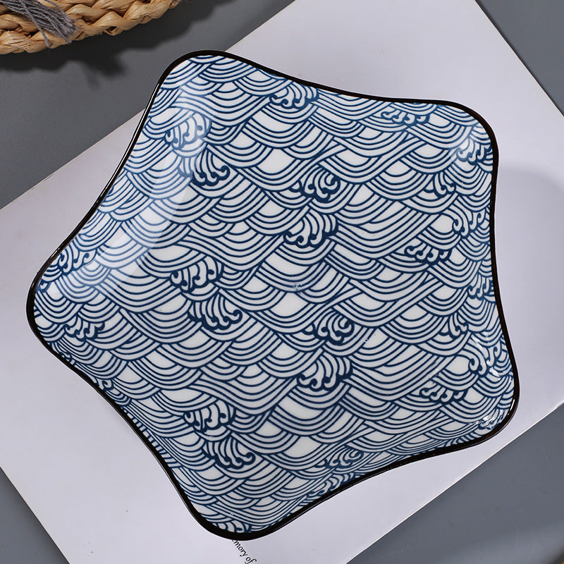 Japanese Elegance Ceramic Dinner Plates - Set of Underglaze Serve Plates Japanese Elegance Ceramic Dinner Plates - Set of Underglaze Serve Plates