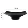 Ceramic Black Matte Disc Square Shallow Platter High Feet Plate 7.5" Ceramic Black Matte Disc Square Shallow Platter High Feet Plate 7.5"