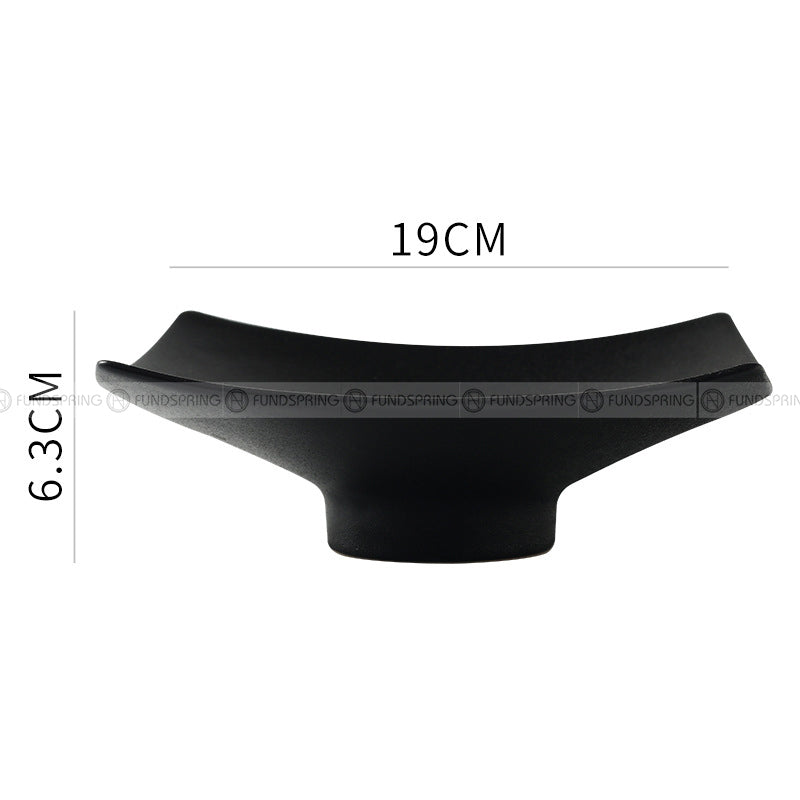Ceramic Black Matte Disc Square Shallow Platter High Feet Plate 7.5" Ceramic Black Matte Disc Square Shallow Platter High Feet Plate 7.5"