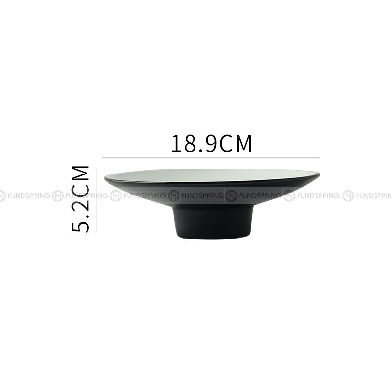 Japanese Ceramic Serving Plate High-foot Plate Matte Black Platter Japanese Ceramic Serving Plate High-foot Plate Matte Black Platter