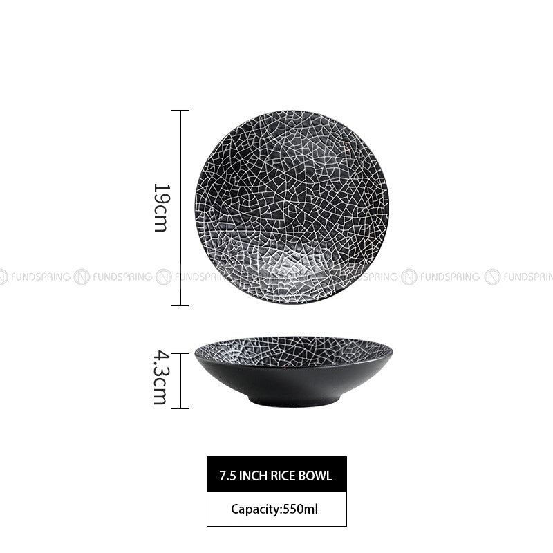 Ice Crack Texture Ceramic Dinnerware Minimalism Dinner Bowl Plate Ice Crack Texture Ceramic Dinnerware Minimalism Dinner Bowl Plate