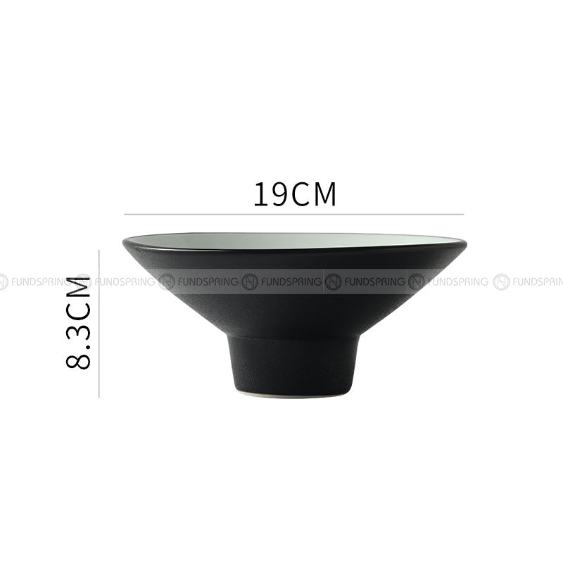 Japanese Ceramic Serving Plate High-foot Plate Matte Black Platter Japanese Ceramic Serving Plate High-foot Plate Matte Black Platter