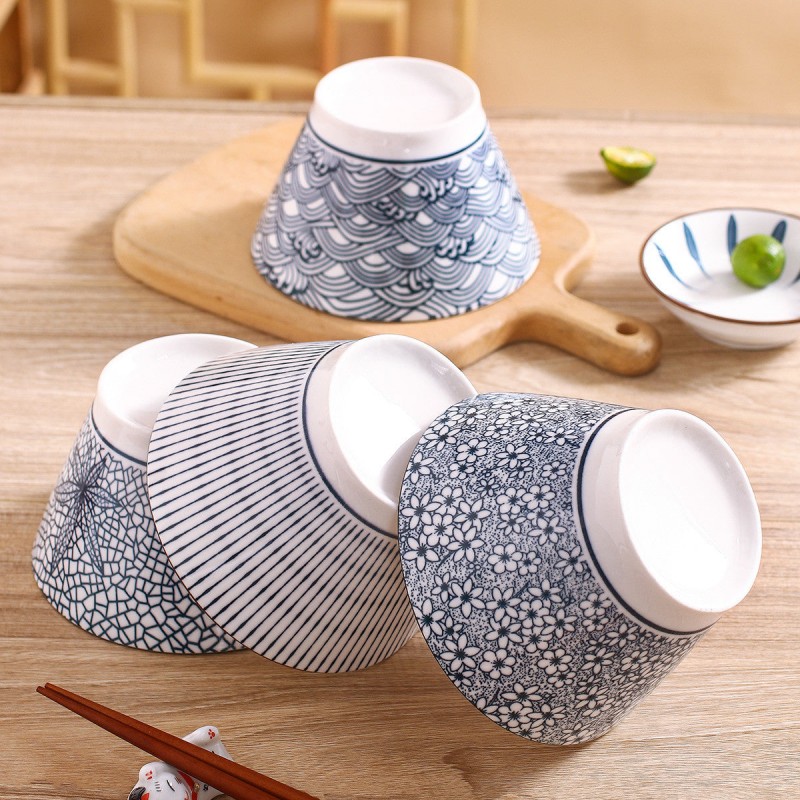 Sophisticated Japanese Elegance Ceramic Hat-Shaped Dinner Bowls - 5 inches Sophisticated Japanese Elegance Ceramic Hat-Shaped Dinner Bowls - 5 inches