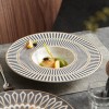 Nordic Straw Hat Plate Weiss Series Ceramic Soup Plate Shallow Bowl White/Grey/Gold 11"