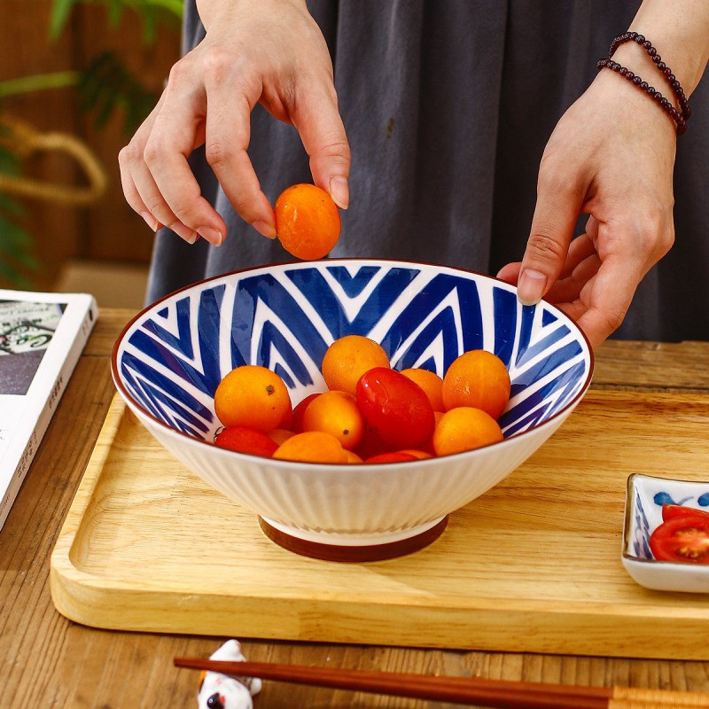 Japanese Elegance: Ceramic Hat-Shaped Rice Bowl - 8 Inches Japanese Elegance: Ceramic Hat-Shaped Rice Bowl - 8 Inches