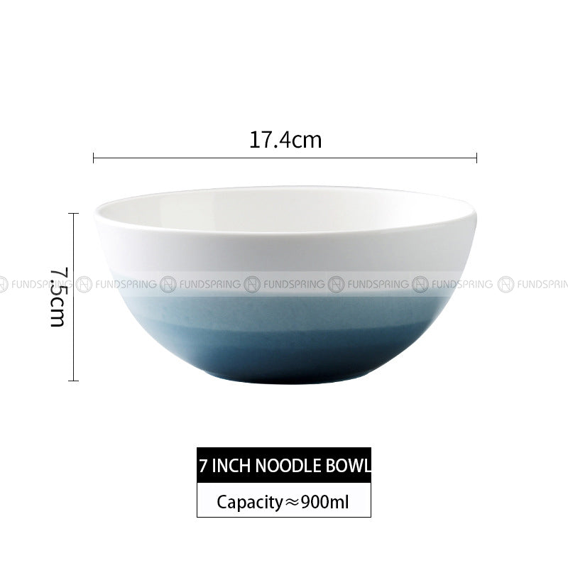 Ceramic Tableware Landscape Painting Dinnerware Gradient Bowls Plates Ceramic Tableware Landscape Painting Dinnerware Gradient Bowls Plates