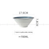 Ceramic Dinnerware Blue Trumpet Bowl Wide Mouth Bamboo Hat Bowl