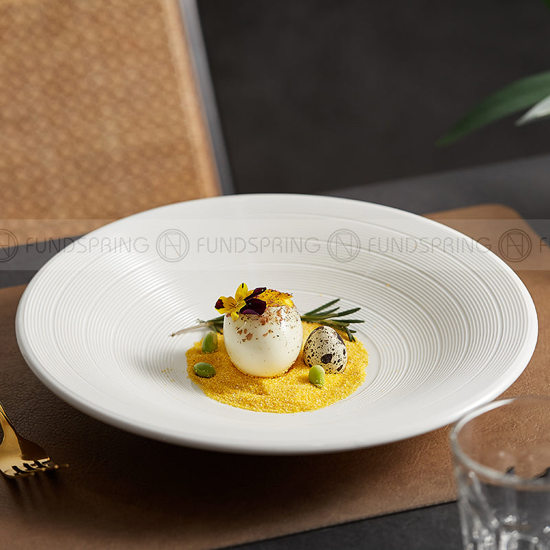 Designer Tableware Collection Weiss Series Ceramic White Salad Bowl Designer Tableware Collection Weiss Series Ceramic White Salad Bowl