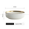 Simplicity Ceramic Tableware Black White With Gold Rim Plates Bowls Simplicity Ceramic Tableware Black White With Gold Rim Plates Bowls