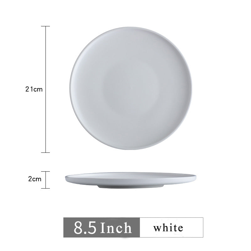 Nordic Ceramic Flat Plate Fruit Salad Plate Matte Shallow Plate Nordic Ceramic Flat Plate Fruit Salad Plate Matte Shallow Plate