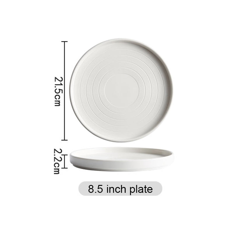 Nordic Ceramic Dinnerware Weiss Series White Plate With Edge Nordic Ceramic Dinnerware Weiss Series White Plate With Edge