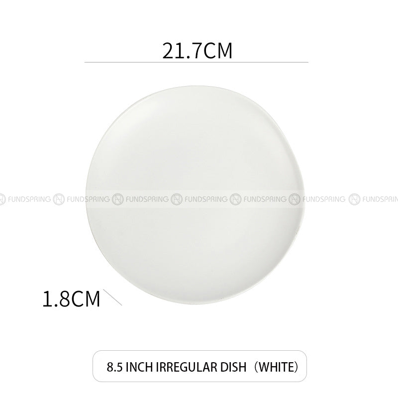 Ceramic Plate Round Shallow Plate Irregular Flat Plate Matte Plate Ceramic Plate Round Shallow Plate Irregular Flat Plate Matte Plate