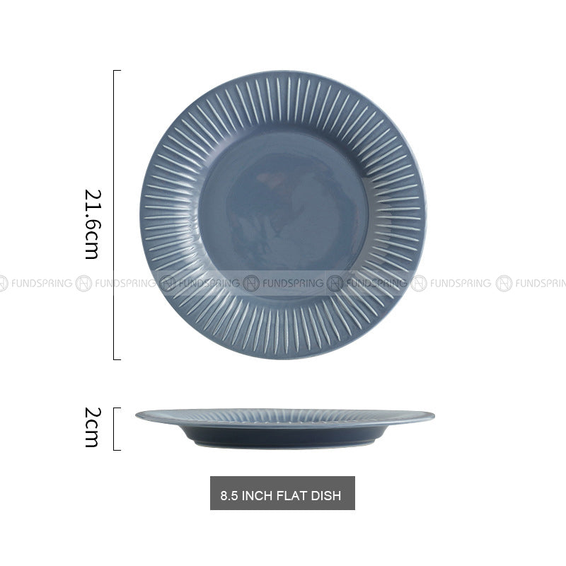 Nordic Tableware Vertical Stripes Dinnerware Ceramic Bowls Plates Nordic Tableware Vertical Stripes Dinnerware Ceramic Bowls Plates
