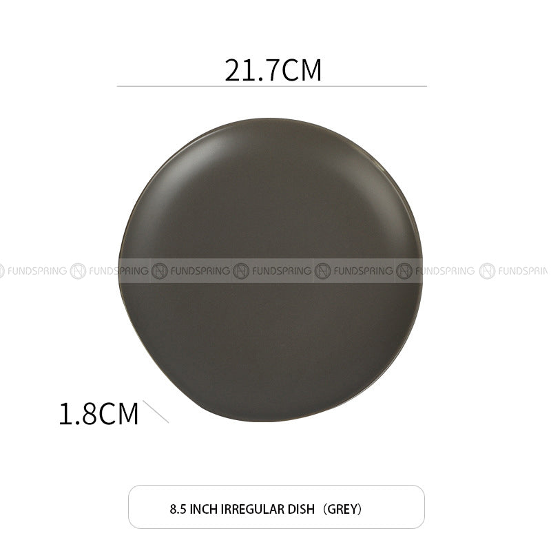 Ceramic Plate Round Shallow Plate Irregular Flat Plate Matte Plate Ceramic Plate Round Shallow Plate Irregular Flat Plate Matte Plate